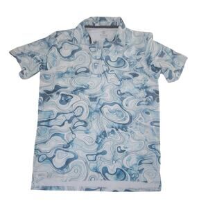 Scales TOPO polo Men's blue Sz Medium golf boating fishing coastal UV athleisure